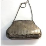 Antique silver purse fitted interior Birmingham silver hallmarks engraved