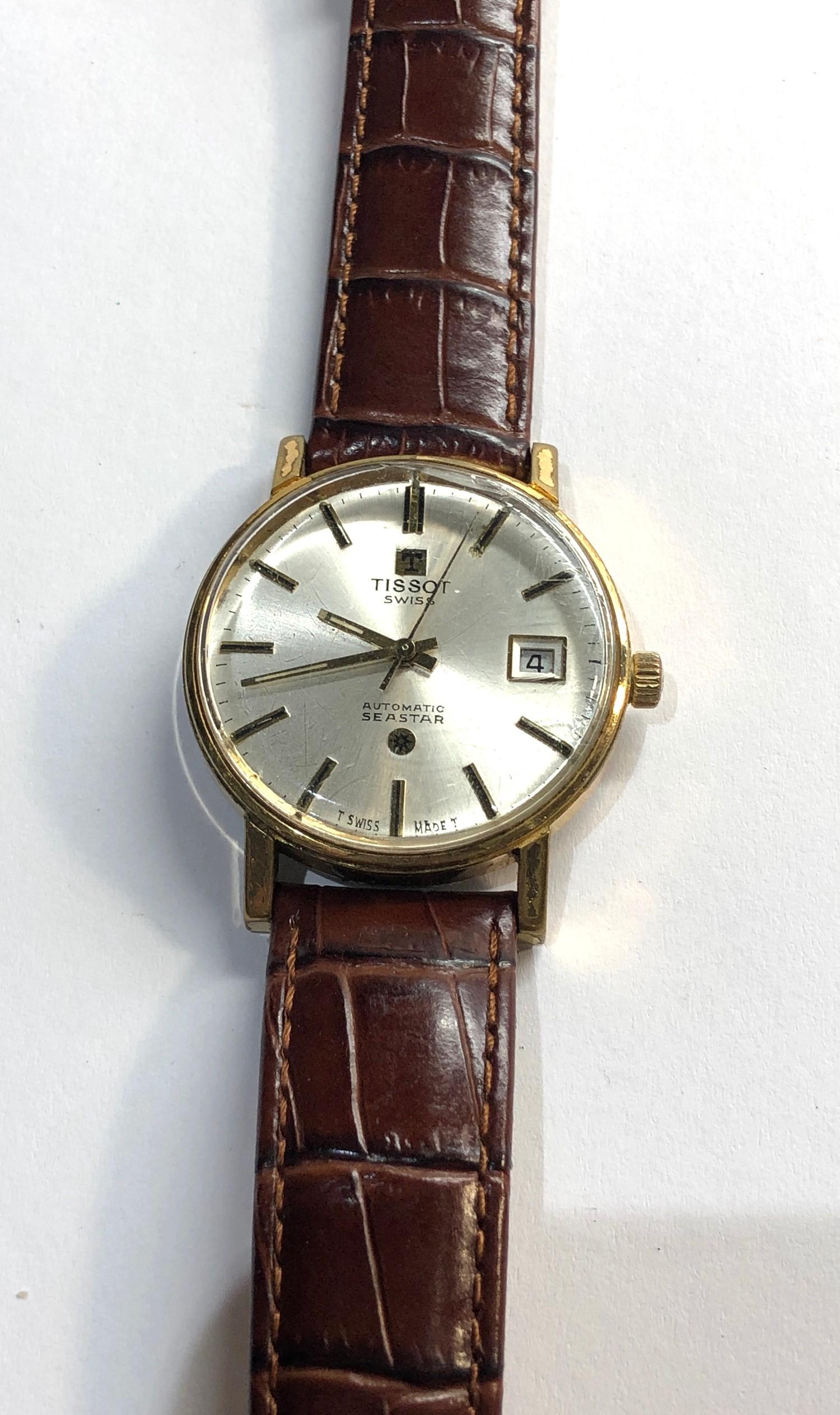 Vintage Tissot automatic seastar date gents wristwatch in good overall condition working order but