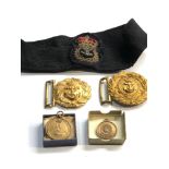 ww1/ww2 royal navy officers belt clasp and hat band etc