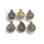 6 vintage silver royal army reserve badges