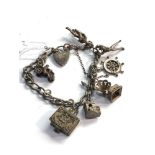 Vintage silver charm bracelet weight 35g