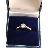 9ct gold Solitaire diamond ring .33 carat weight of ring approx 3g