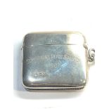 Antique silver vesta / match striker engraved on front submarine depot sports 1907