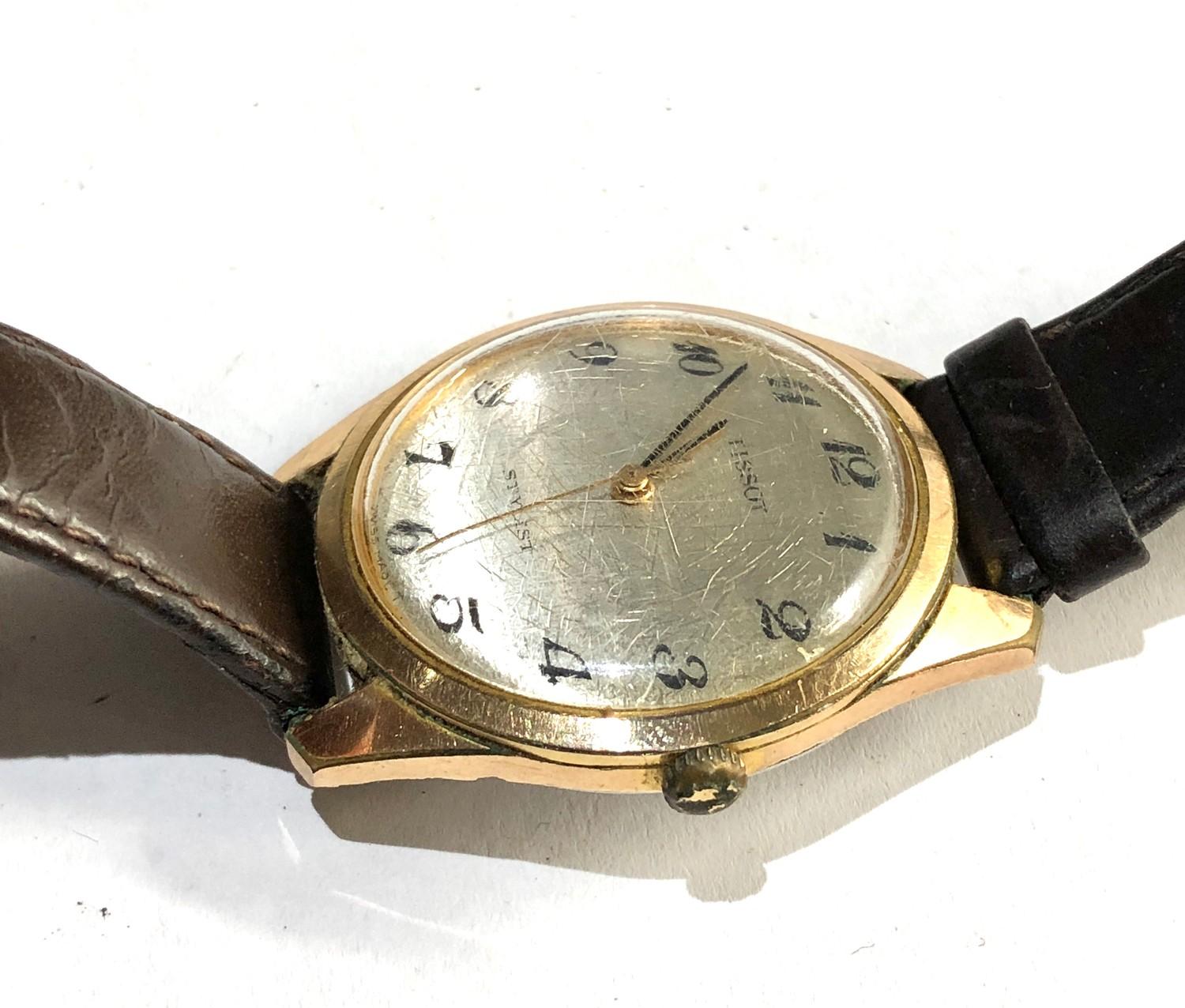 Vintage gents Tissot stylist wristwatch manual wind watch it winds and ticks but no warranty given - Image 2 of 3