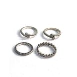 4 silver Pandora rings