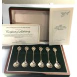 Boxed set of 6 sterling silver Australian state flower spoons weight approx 120g