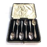 Boxed set of 6 silver tea spoons