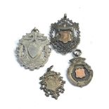 4 antique silver pocket watch chain fobs