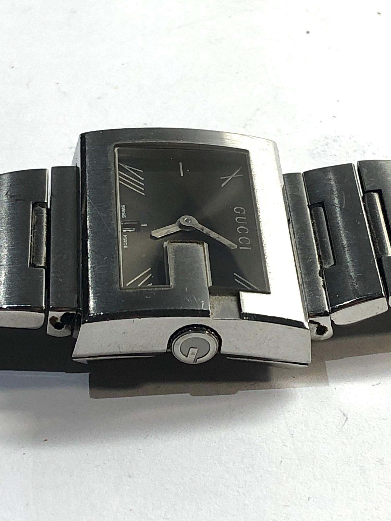 Gents Rectangle Large Gucci wristwatch stainless steel - Image 3 of 4