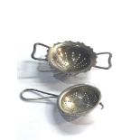 2 silver tea strainer Birmingham silver hallmarks