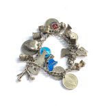 Vintage silver charm bracelet weight 52g