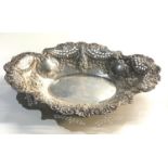 Large antique silver pierced fruit bowl 12ins by 9ins Birmingham silver hallmarks weight 240g