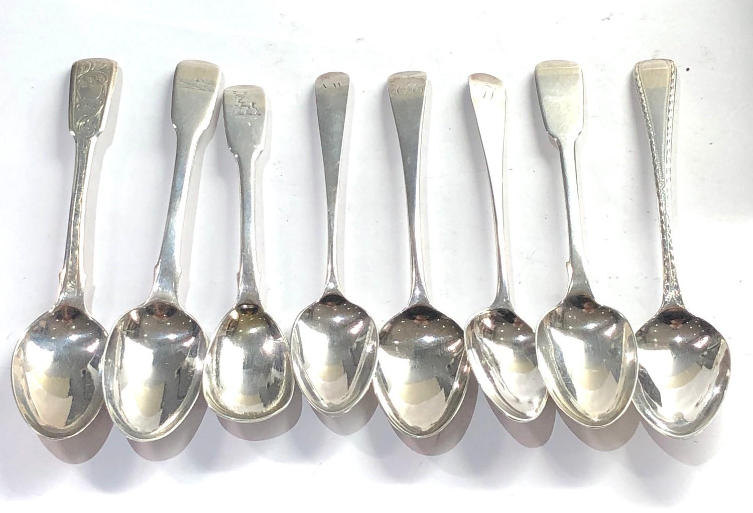 Antique silver tea spoons 133g
