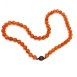 Chinese export carnelian bead necklace silver clasp
