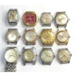 Selection of vintage mechanical gents wristwatches spares or repairs