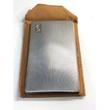 Large vintage engine turned cigarette case in original bag weight 160g