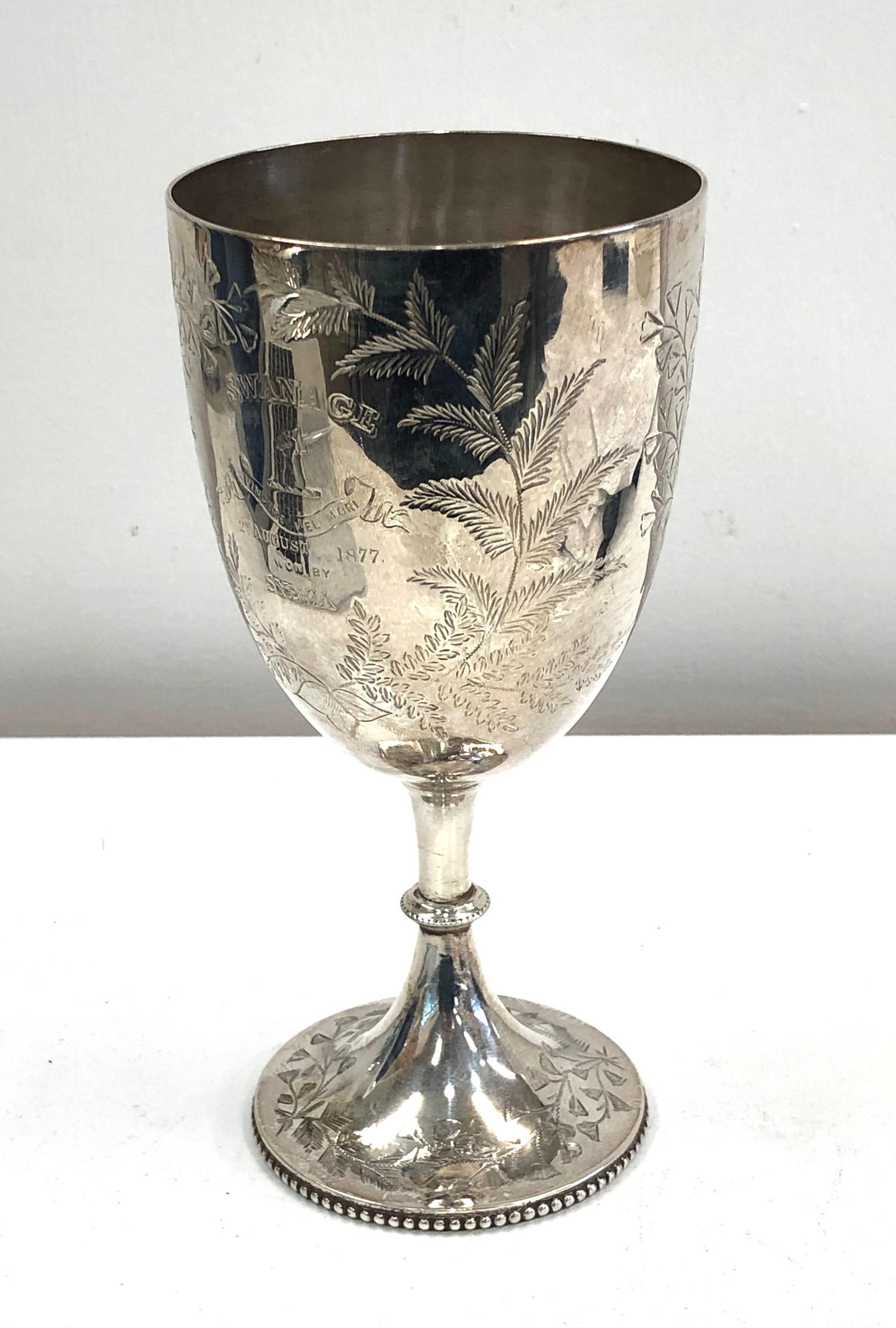 Victorian silver goblet London silver hallmarks weight 208g height 20cm - Image 4 of 4