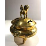 Oriental brass lidded censer