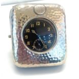 Silver travel pocket watch case and pocket watch