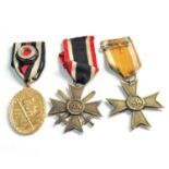 3 ww1 /ww2 german medals includes merit cross with swords