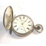 Antique silver full hunter waltham mass pocket watch non working spares or repair