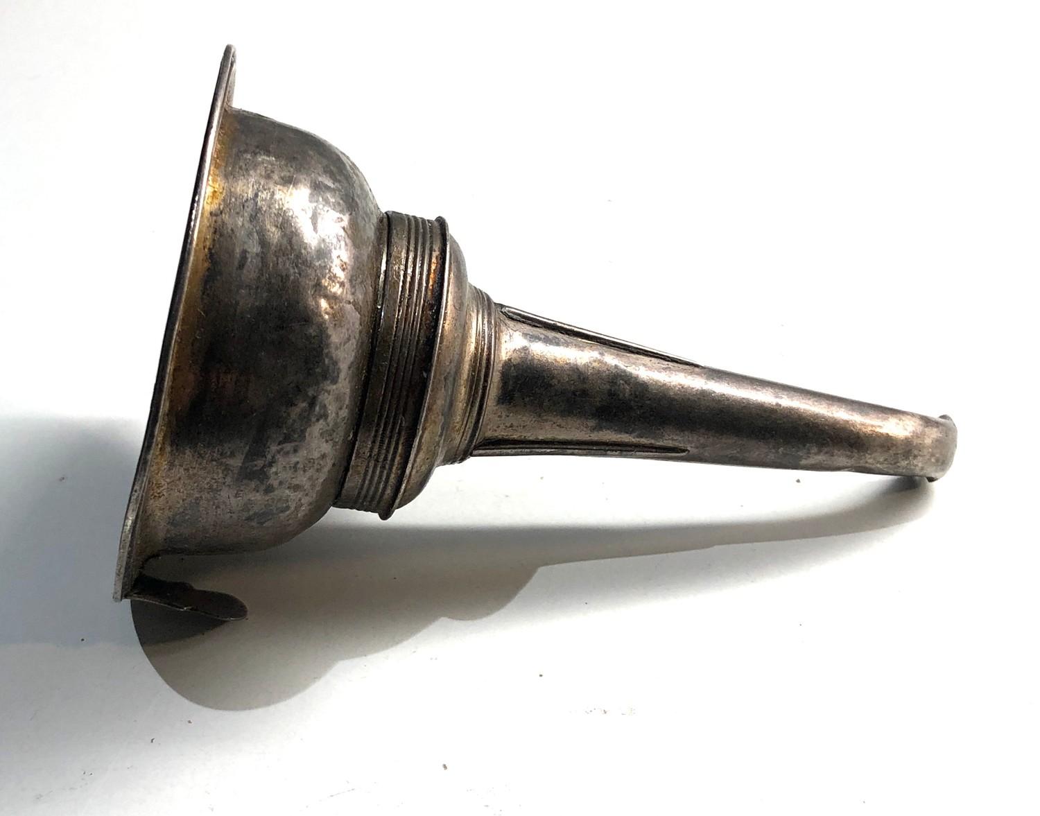 Georgian silver wine funnel London silver hallmarks age related wear marks and dents