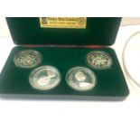 Boxed set of 4 silver 1980 isle of man olympiad Moscow coins