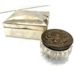 Silver top trinket jar and silver cigarette box