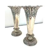 Pair of silver vases Sheffield silver hallmarks