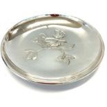 Continental silver bird dish measures approx 16cm dia hallmarked 800 weight 81g
