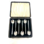 Boxed set of 6 silver coffee spoons