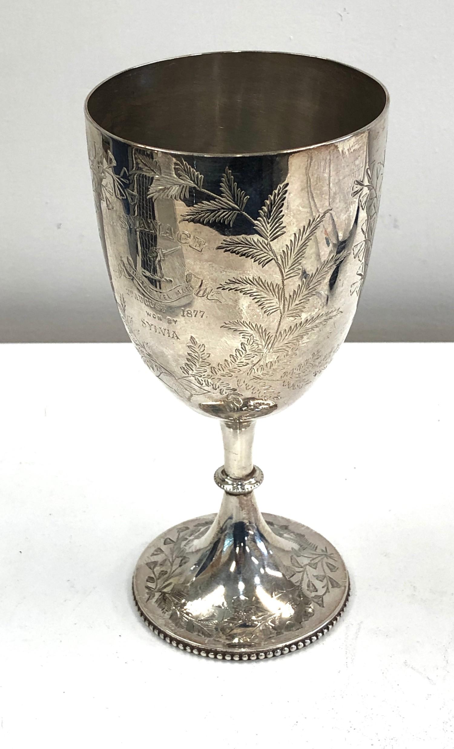 Victorian silver goblet London silver hallmarks weight 208g height 20cm
