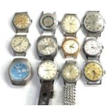 Selection of vintage mechanical gents wristwatches spares or repairs