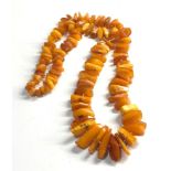 Antique egg yolk amber bead piece necklace beads weight 62g