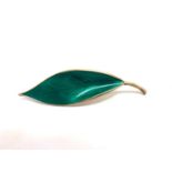 Silver and enamel David Andersen leaf brooch