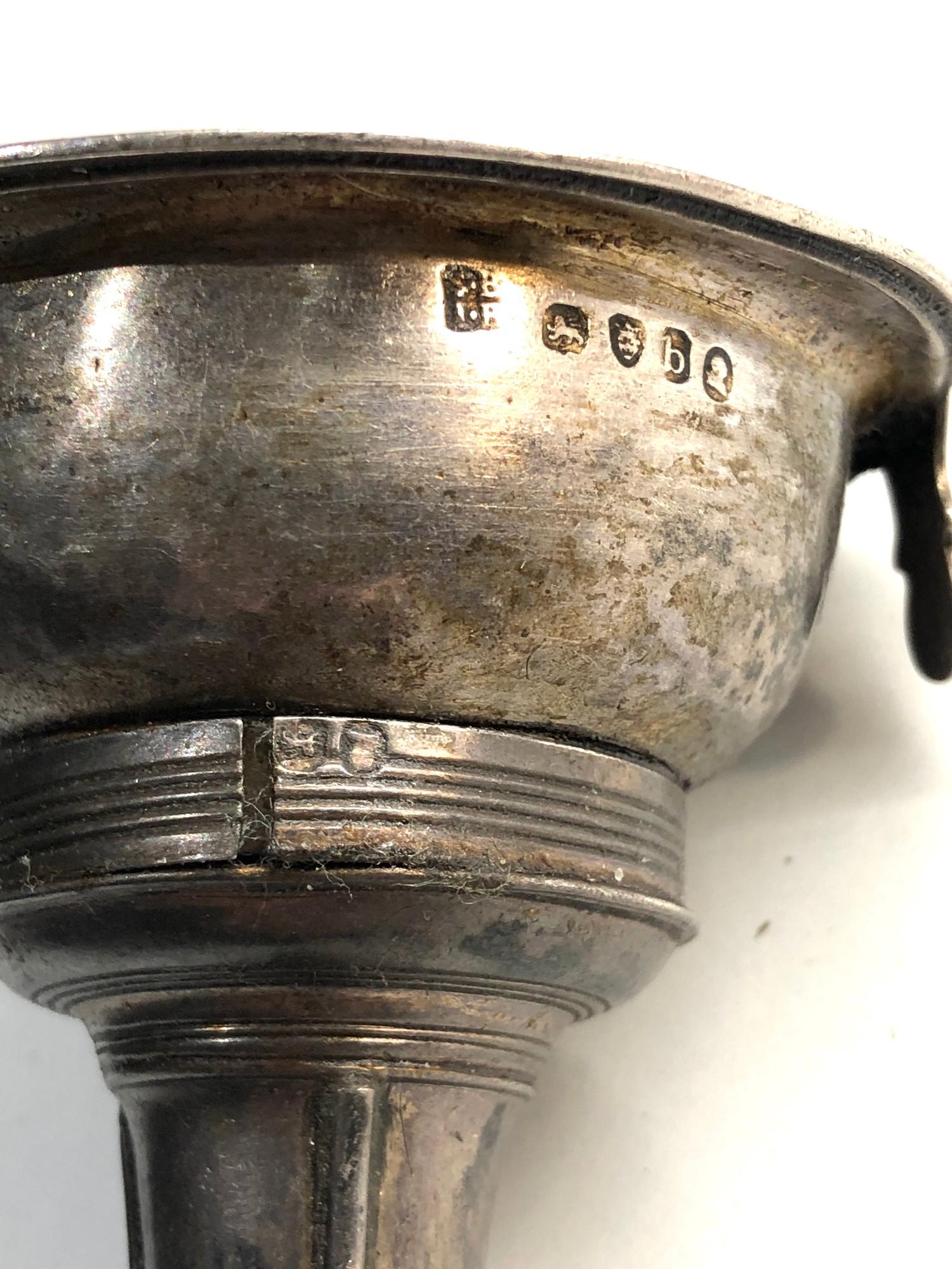 Georgian silver wine funnel London silver hallmarks age related wear marks and dents - Image 3 of 4