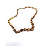 Art deco foil glass bead necklace