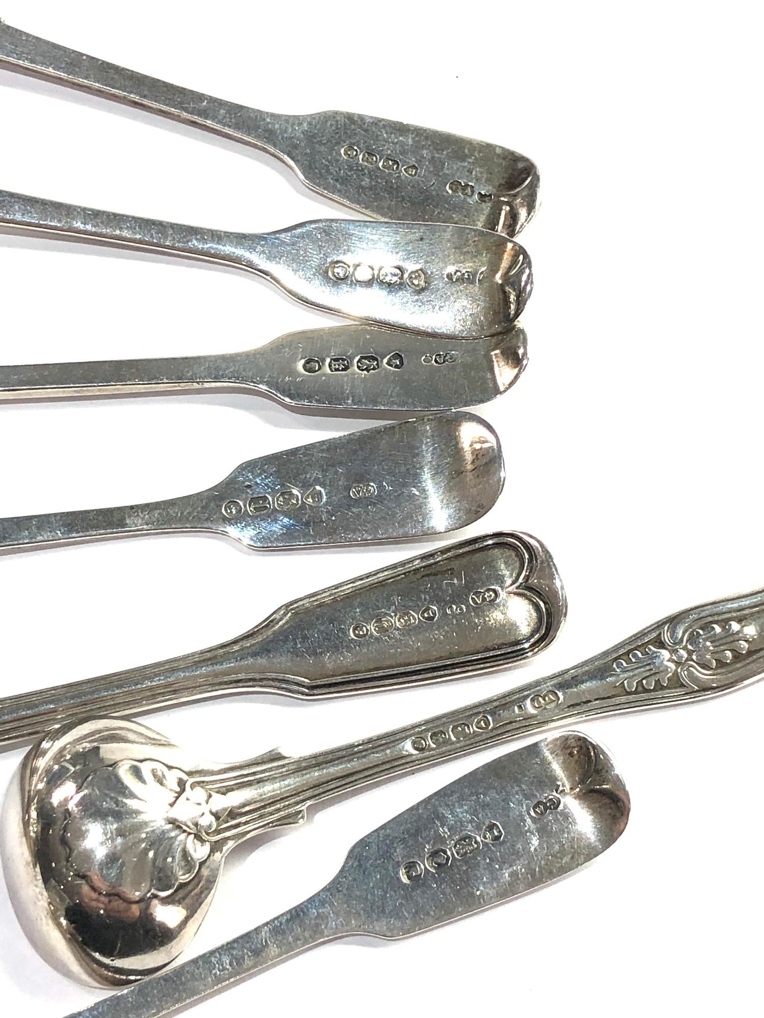 7 Antique silver mustard spoons by George Adams - Image 2 of 2