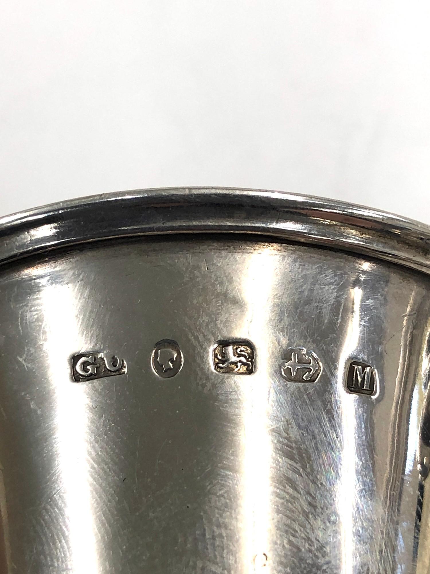 Victorian silver christening mug by George unite Birmingham silver hallmarks - Image 3 of 4