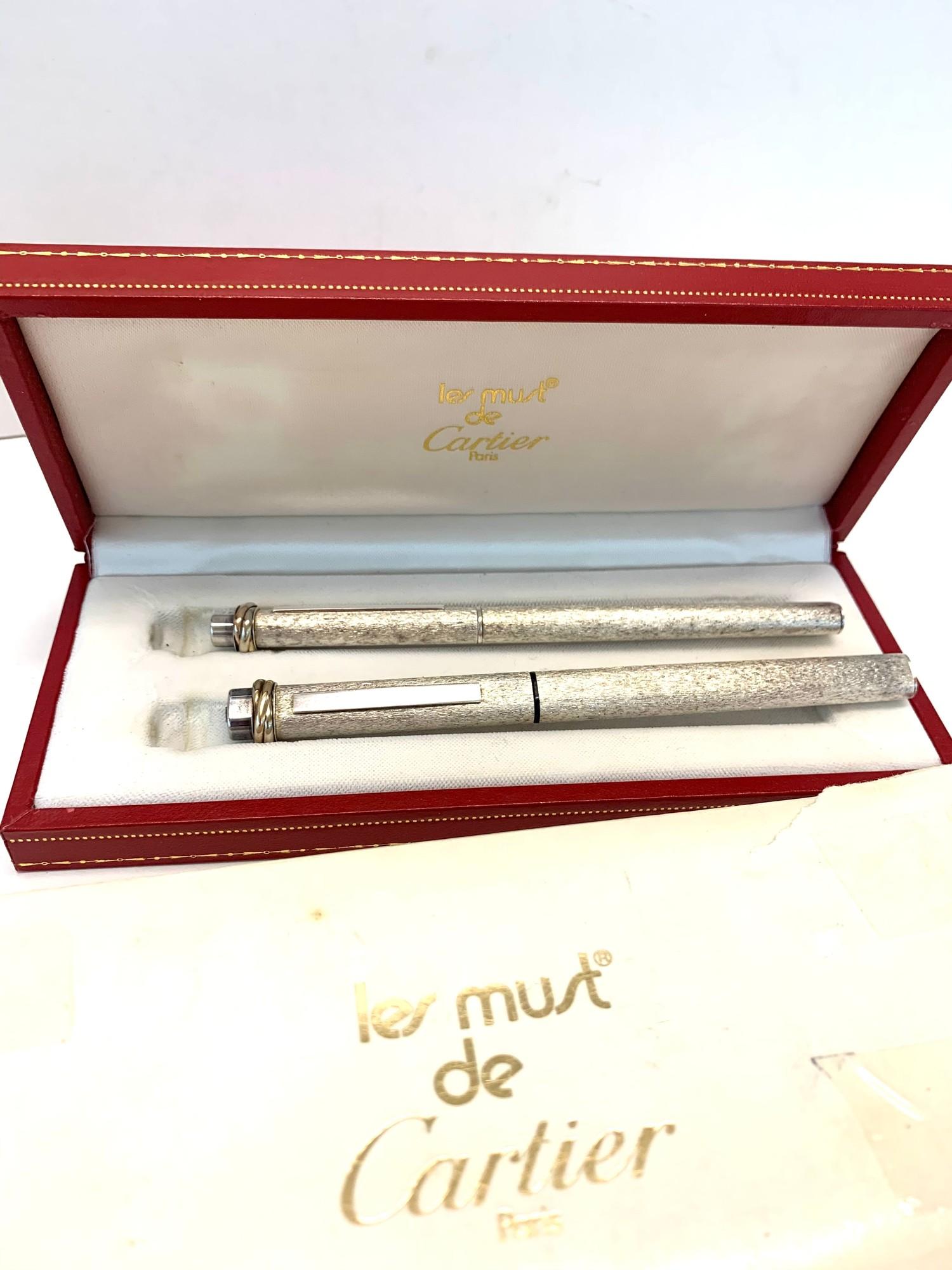 Boxed le must de Cartier Stylo / pen complete with boxes and booklets