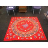 Large ottoman Turkish embroidered red textile