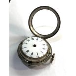 Antique 18th century silver pair case verge pocket watch Jas Cambell London missing the bezel and