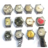 Selection of vintage mechanical gents wristwatches spares or repairs