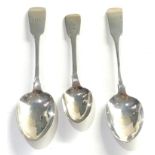 3 Antique Irish silver spoons weight 82g