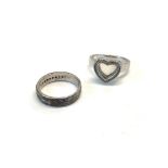 2 Silver and diamond dress rings