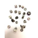 20 Silver charms includes pandora charm company etc