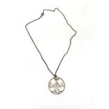 Masonic silver pendant and chain