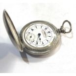 Antique silver full hunter turkish K.Serkisoff Constantinople pocket watch the watch winds and ticks