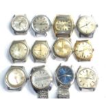Selection of vintage mechanical gents wristwatches spares or repairs