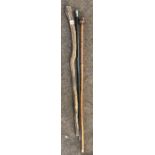 3 vintage walking sticks one with silver top